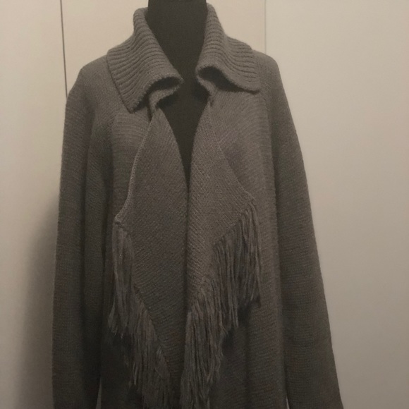 Grey Color Ankle Length, Cardigan Sweater Coat - Picture 2 of 6